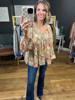 Pippa Flowy Floral Top - Mocha