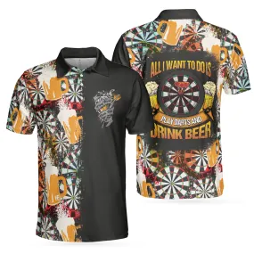 Play Darts And Drink Beer Polo Shirt, Colorful Dart Board Polo Shirt, Dart Shirt For Beer Lovers