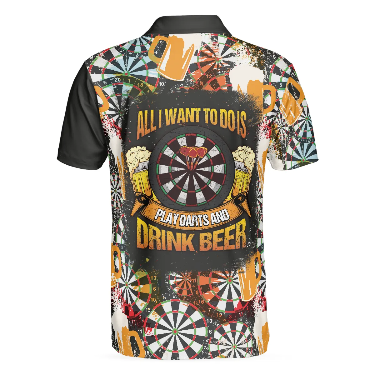 Play Darts And Drink Beer Polo Shirt, Colorful Dart Board Polo Shirt, Dart Shirt For Beer Lovers