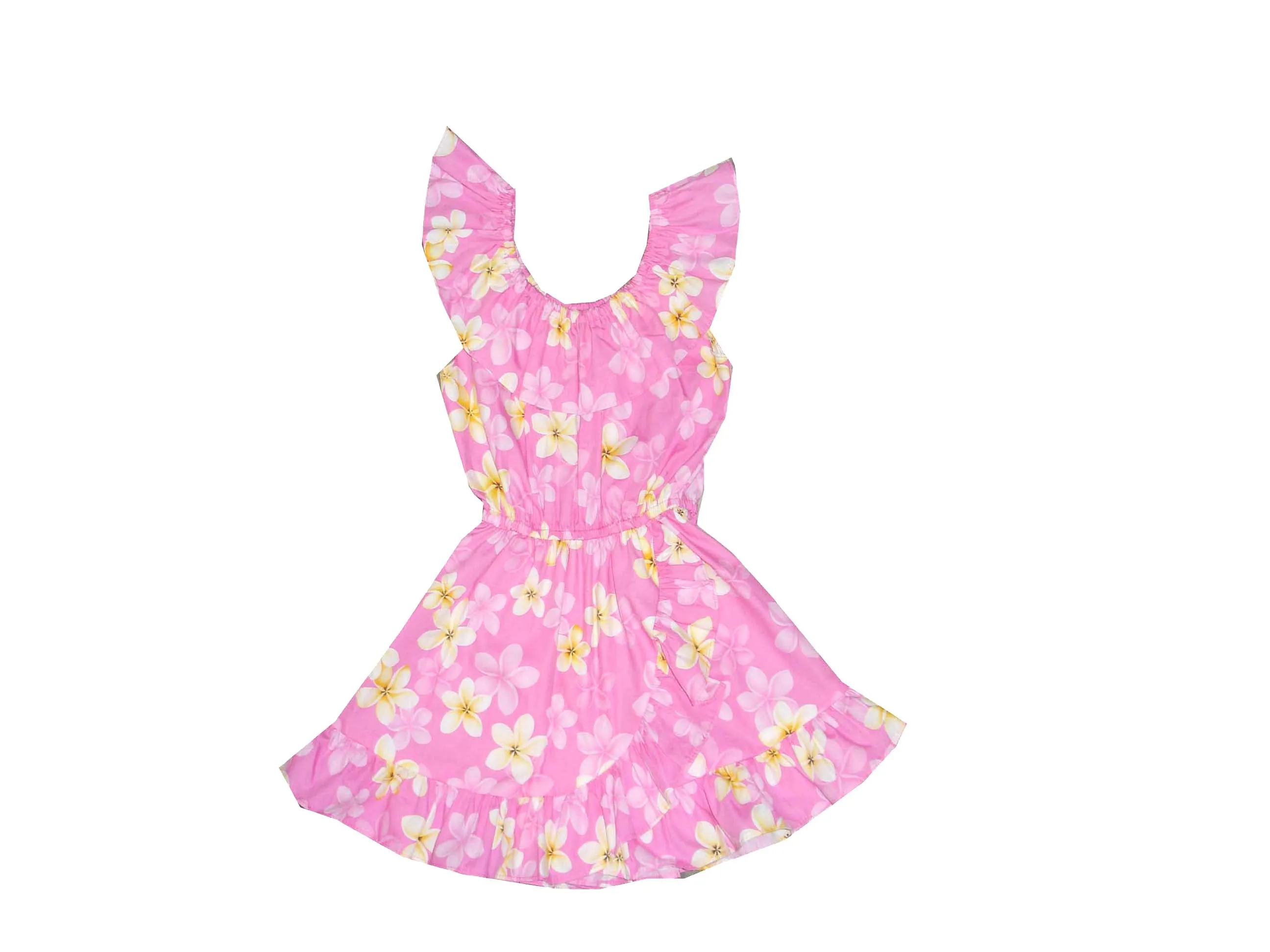 Plumeria Cotton Hawaiian Dress Girl