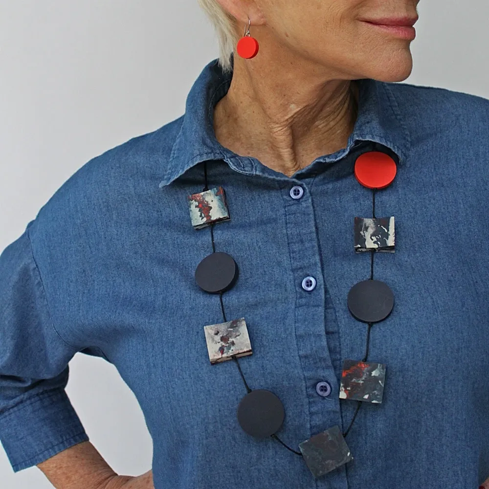 Red & Navy Chloe Necklace