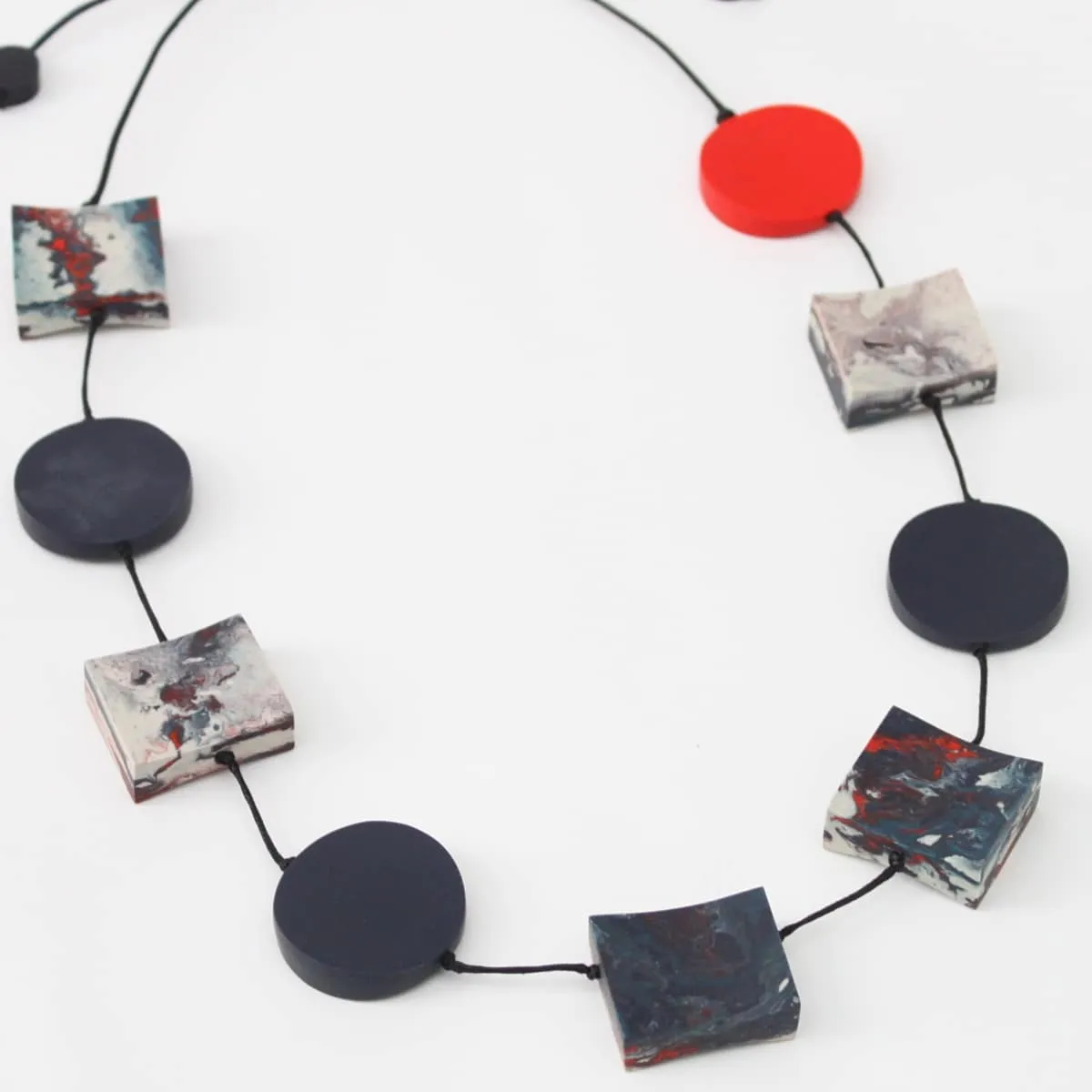 Red & Navy Chloe Necklace