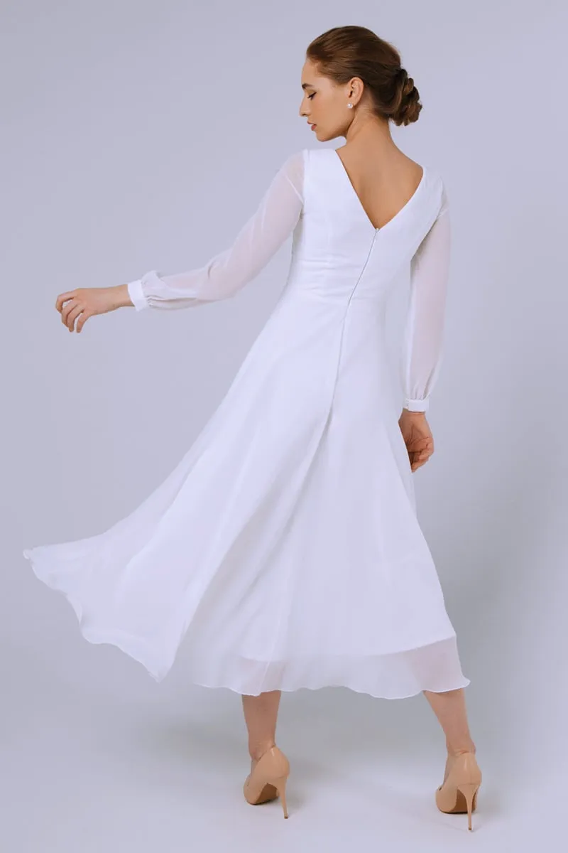 Romantic Moments Long Trendy Sleeve Midi Dress