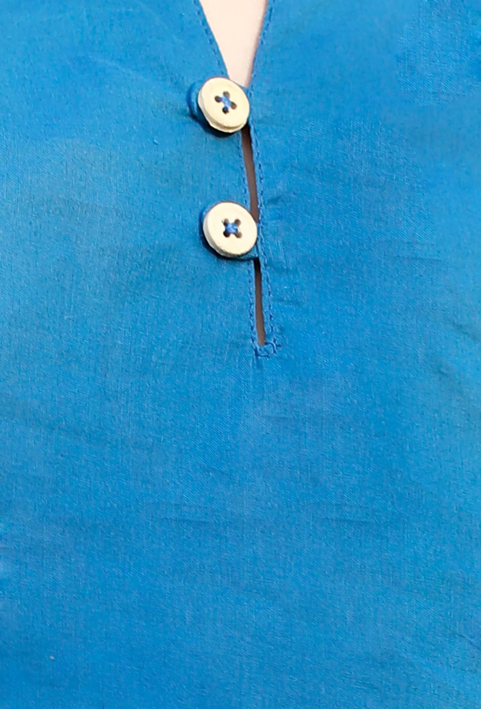 Set Of 2: Swirl Blue Cotton Shirt And Blue Capri