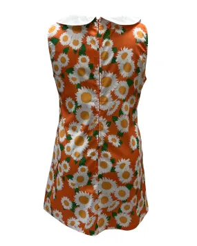 Smak Parlour Orange & White Sunflowers Mini Mod Shift Dress | Orange