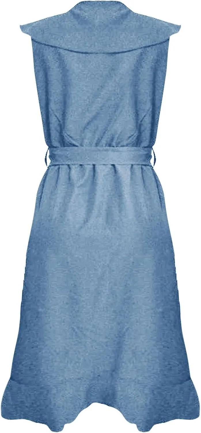 Summer Dresses for Women 2025,Wrap Midi Plain Simple Dress Boho Deep V Neck Short Sleeve Ruffle Hem Split Beach Dresses