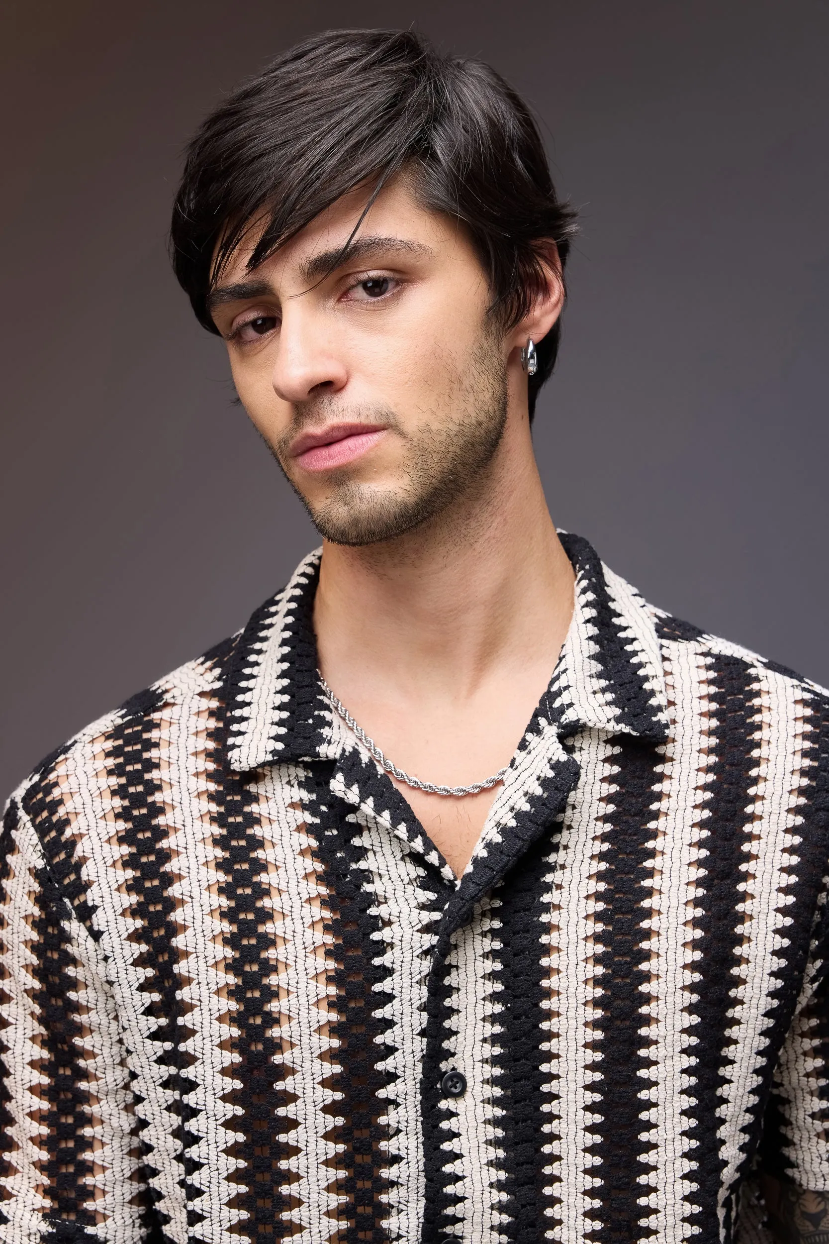 Textured Crochet Breezy Men's Shirt