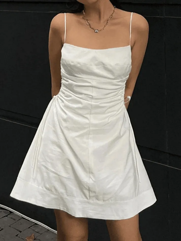 Tie Strap White Trendy Crop Cami Top