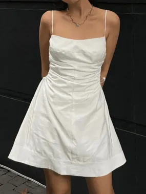 Tie Strap White Trendy Crop Cami Top