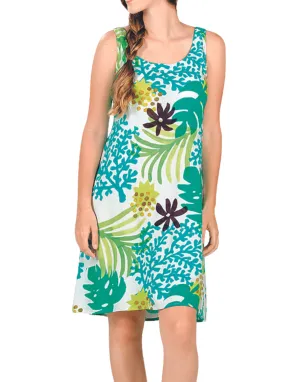 Tropical Reef Scoop Neck Short Dress