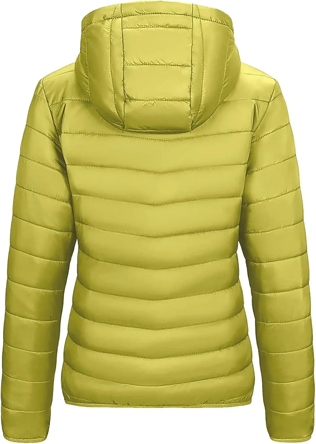 Uillui Women's Packable Ultra-Light Down Jacket Hooded Quilted Puffer Jacket Zippered Pockets Water-Resistant Winter Coats