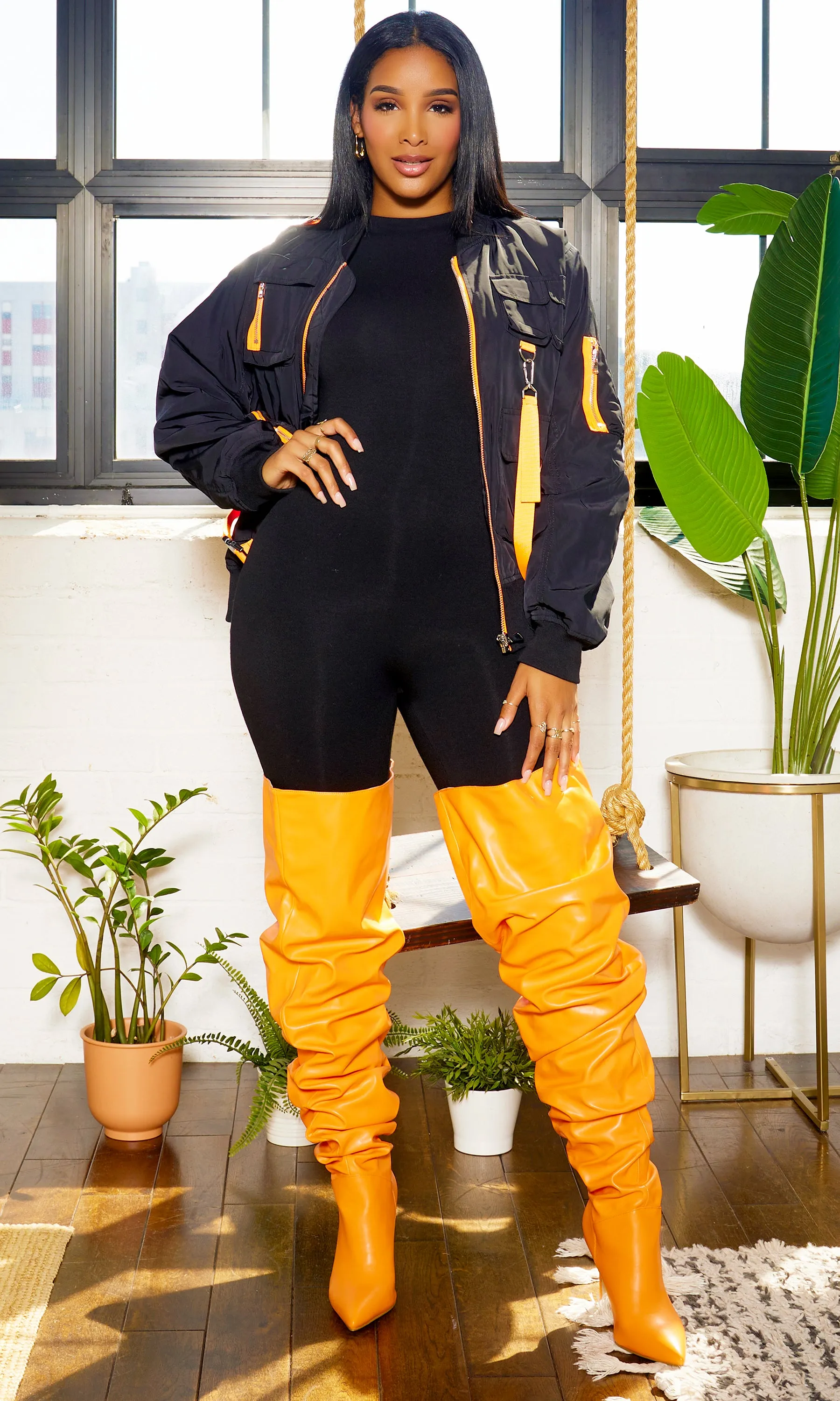 Utility Jacket - Black/ Orange FINAL SALE