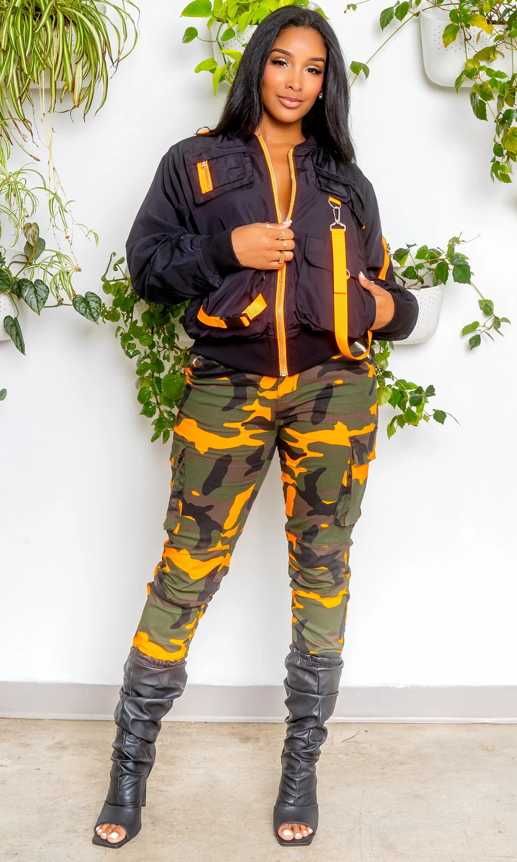 Utility Jacket - Black/ Orange FINAL SALE