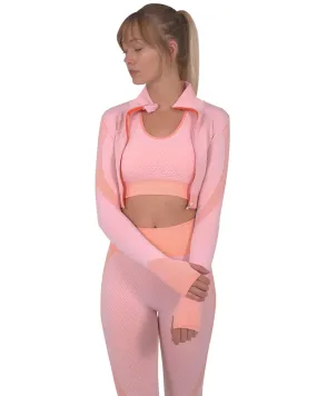 Vibrant Pink Chic Zip-Up Activewear Jacket