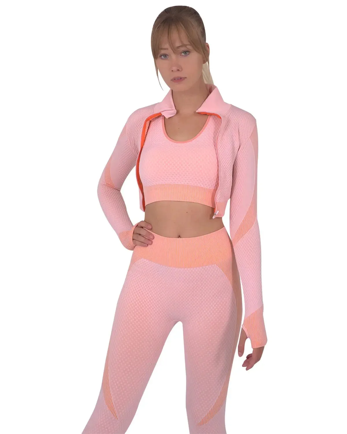 Vibrant Pink Chic Zip-Up Activewear Jacket