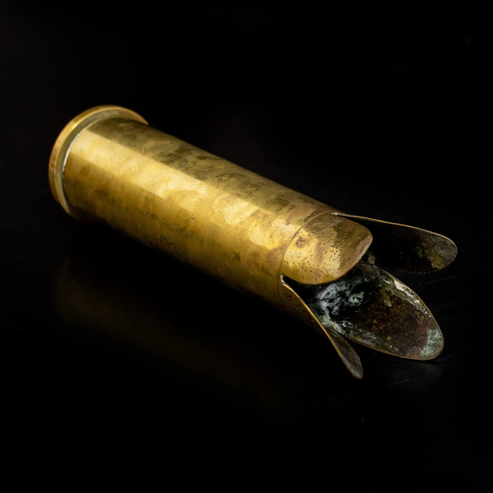 Vintage WW2 Brass Shell Trench Art Vase
