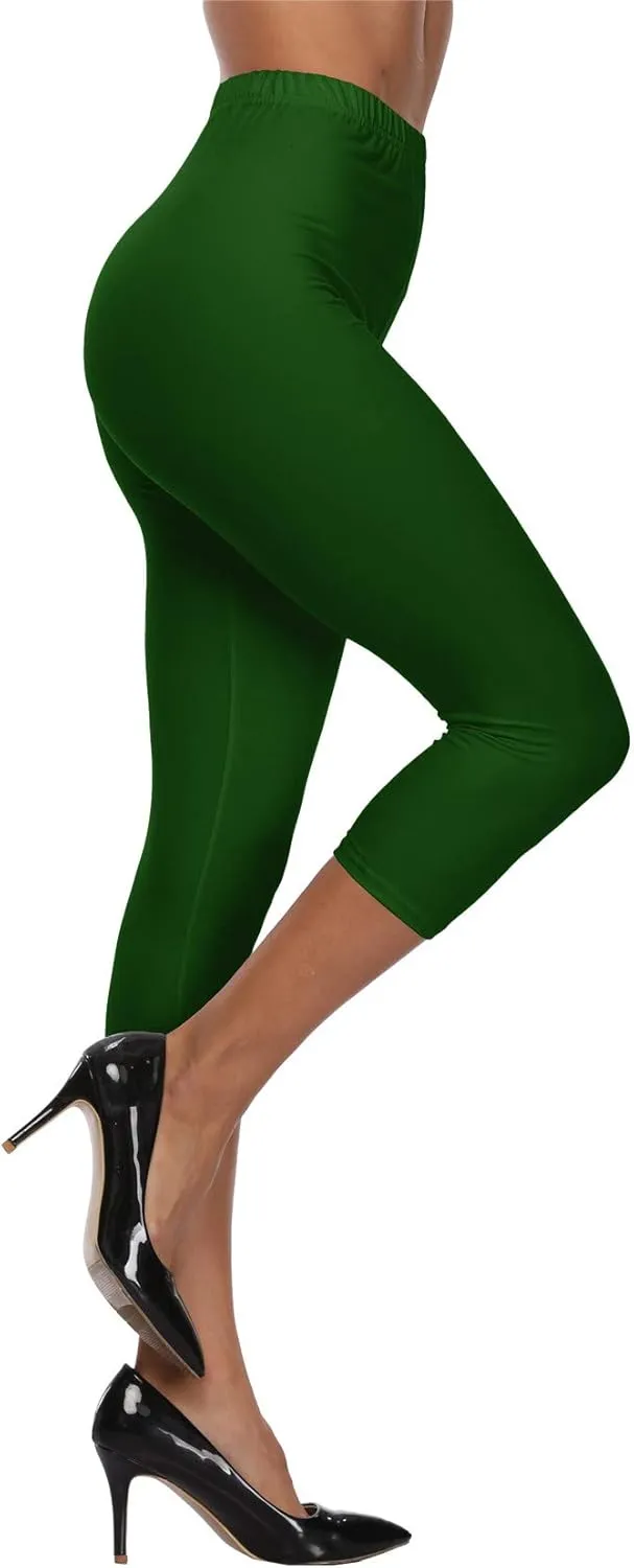 VOGUEMAX Women's Capri Leggings High Waist Soft and Comfy Cropped Leggings Tights 3/4 Length