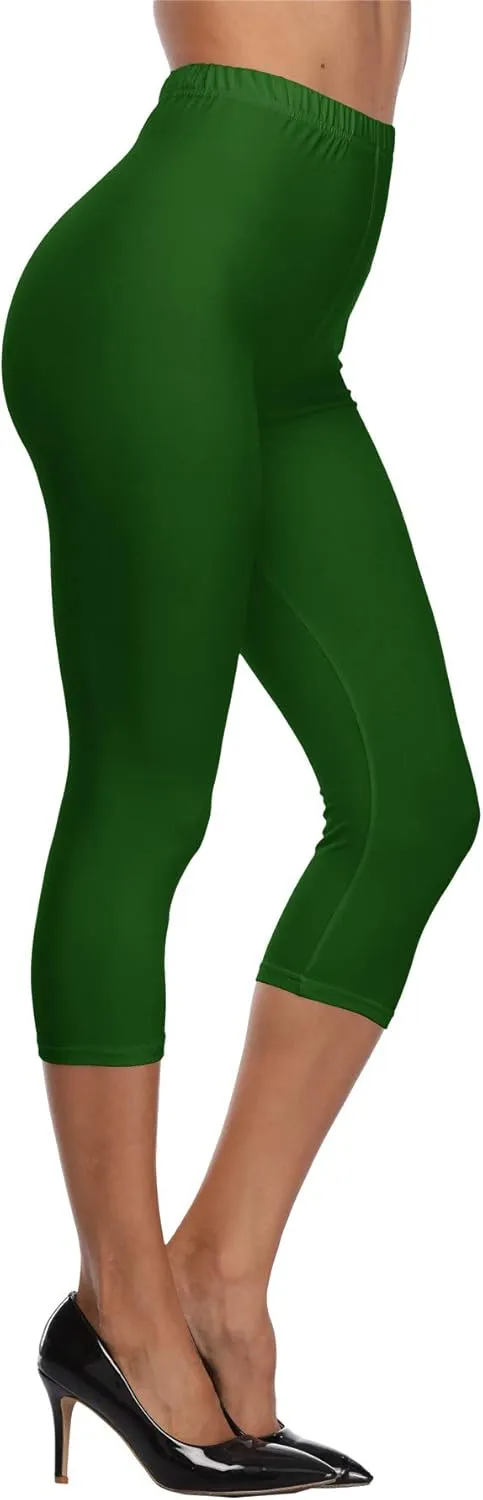VOGUEMAX Women's Capri Leggings High Waist Soft and Comfy Cropped Leggings Tights 3/4 Length