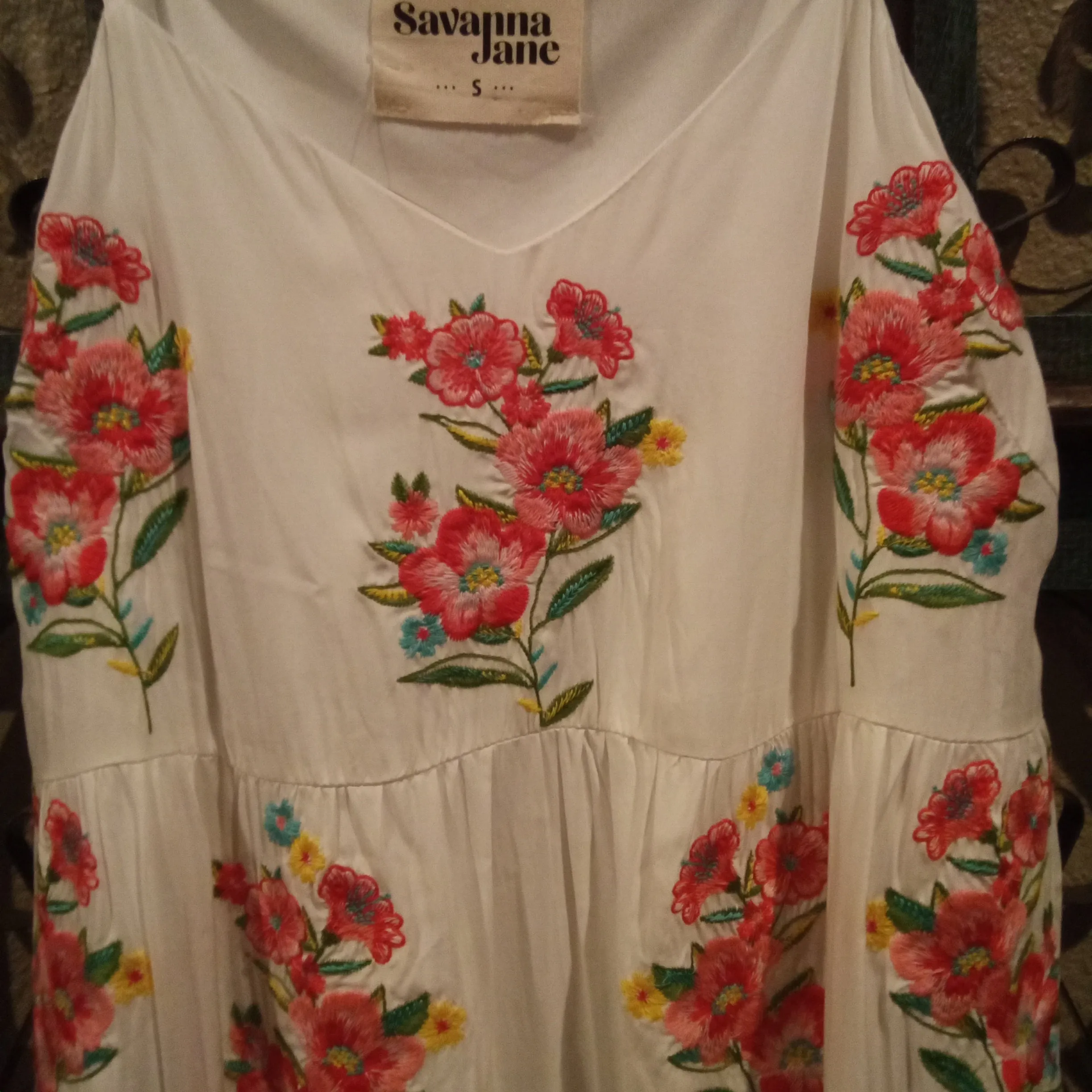 White Floral Embroidered Sundress | Savanna Jane