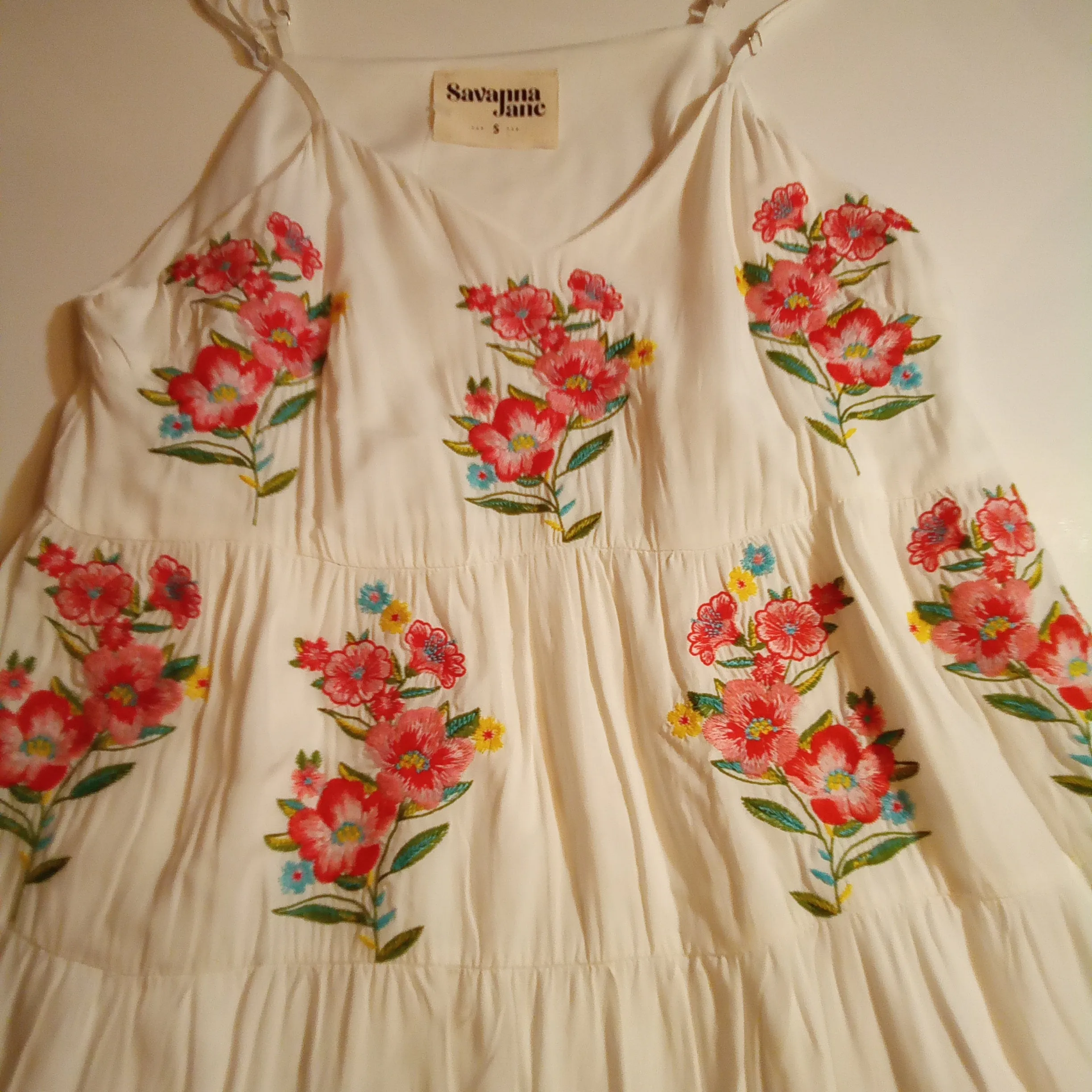White Floral Embroidered Sundress | Savanna Jane