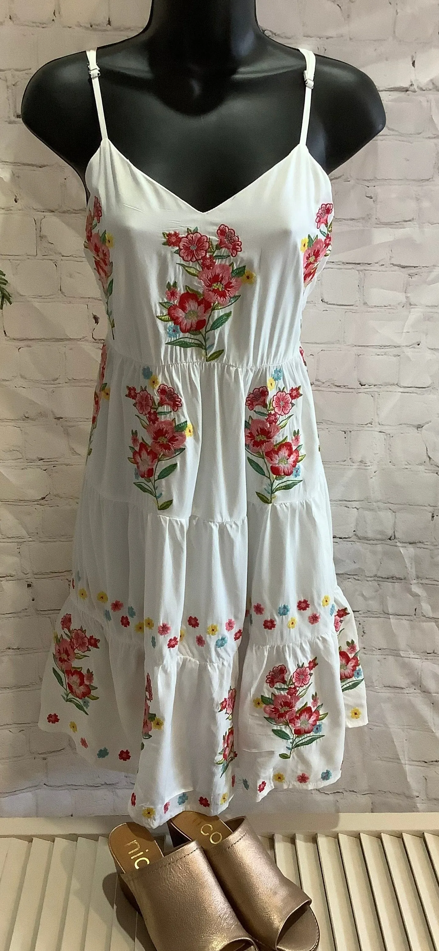 White Floral Embroidered Sundress | Savanna Jane