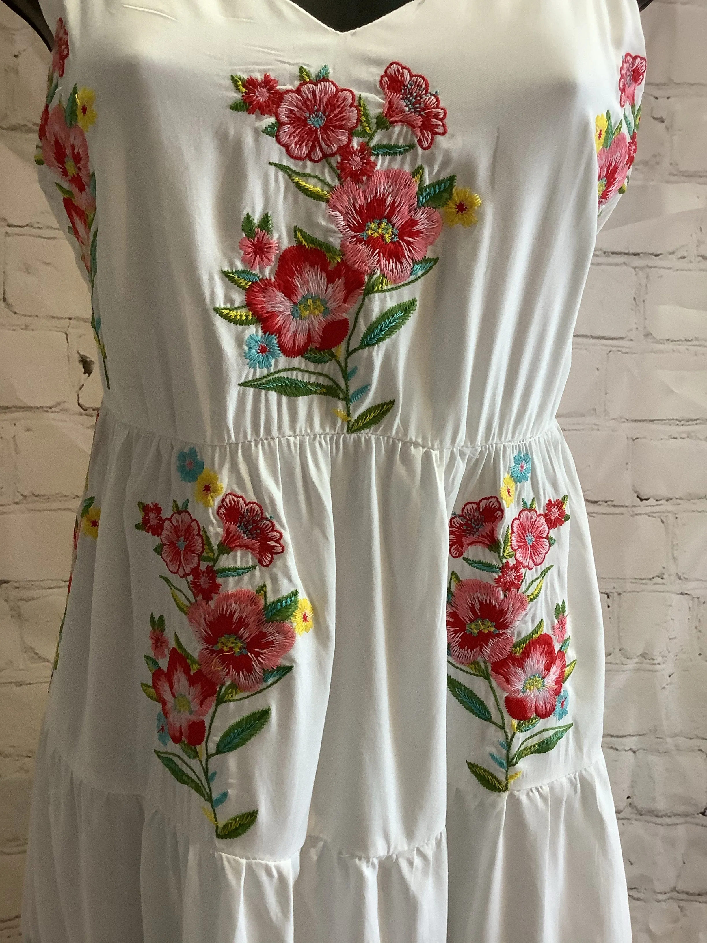 White Floral Embroidered Sundress | Savanna Jane