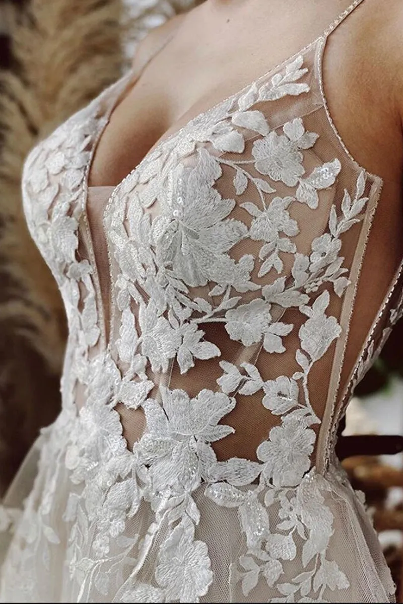 Whitney Court Train Trendy Lace Wedding Dress
