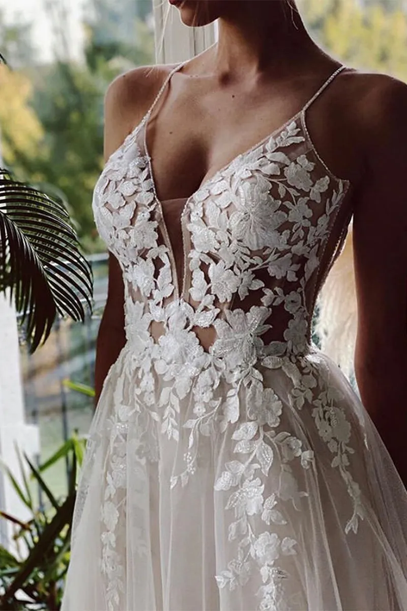 Whitney Court Train Trendy Lace Wedding Dress