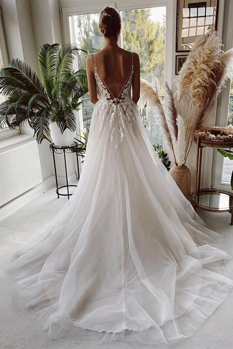 Whitney Court Train Trendy Lace Wedding Dress