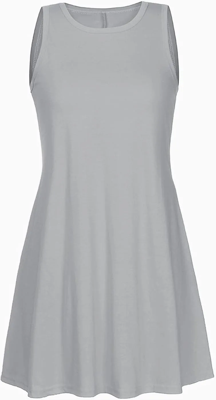 Women's 2025 Summer Sundress Beach Vacation Sleeveless Swing Mini Dress Casual Loose Coverup Cute Skater Dresses