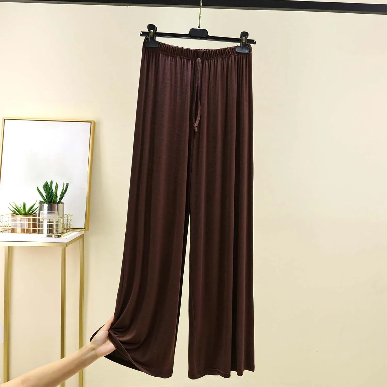 Women's Sleep Pants Summer Modal Lounge Home Wear Bottoms Pajama Pj Pant with Pocket Drawstring Slacks Trouser Clothes