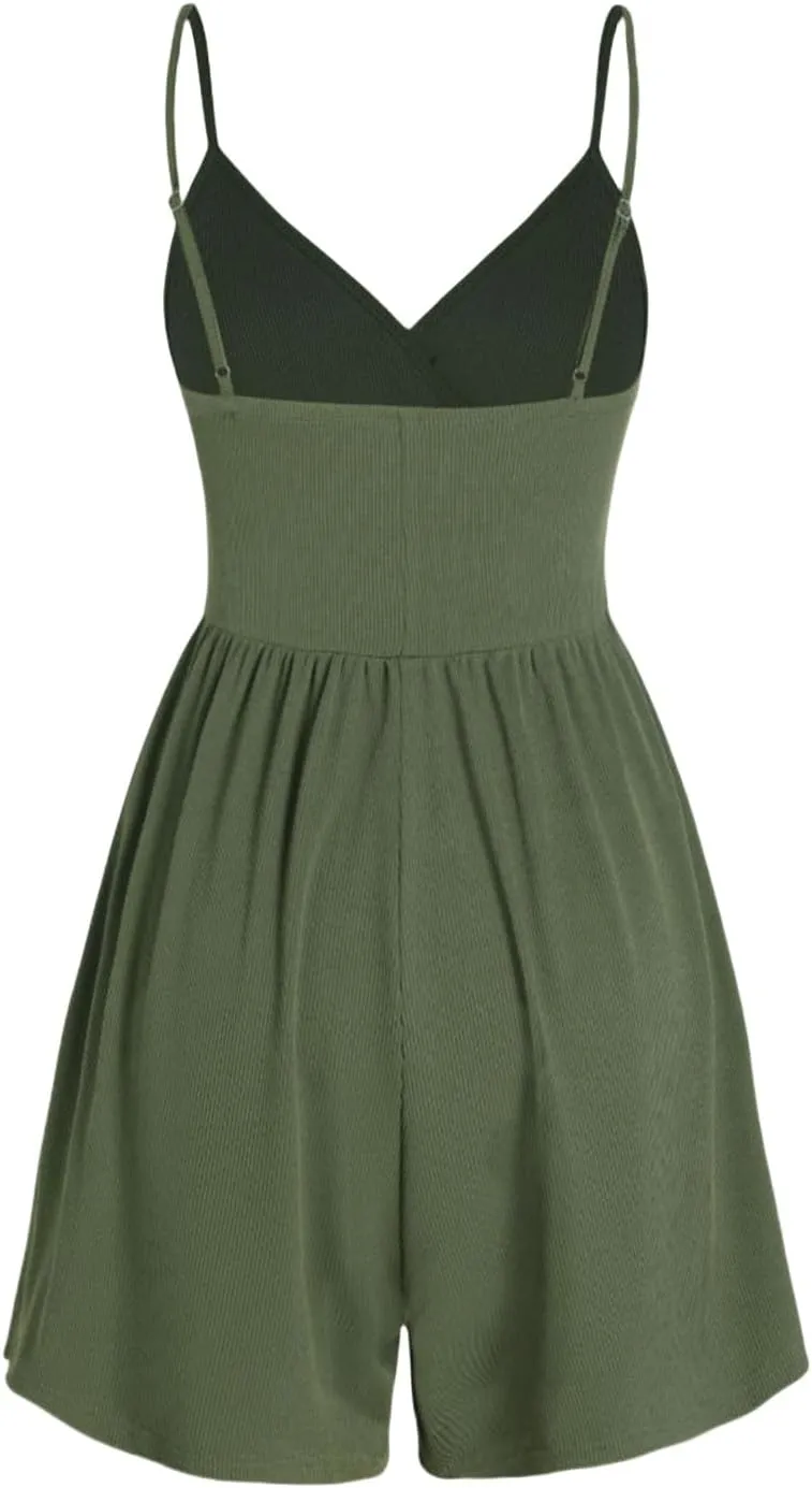 Womens Sundress 2025 Deep V Neck Spaghetti Strap Backless A-Line Dress Casual Beach Midi Dresses