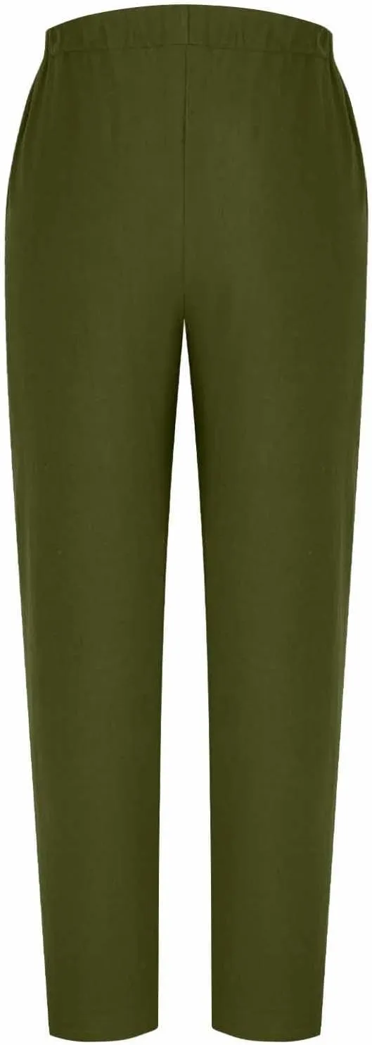 Women's Tear Away Pants High Split Snap Button Linen Pants Casual Post-Surgery Lounge Yoga Pants Summer Beach Trouser