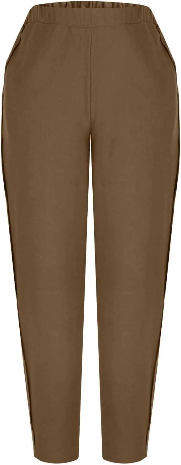 Women's Tear Away Pants High Split Snap Button Linen Pants Casual Post-Surgery Lounge Yoga Pants Summer Beach Trouser
