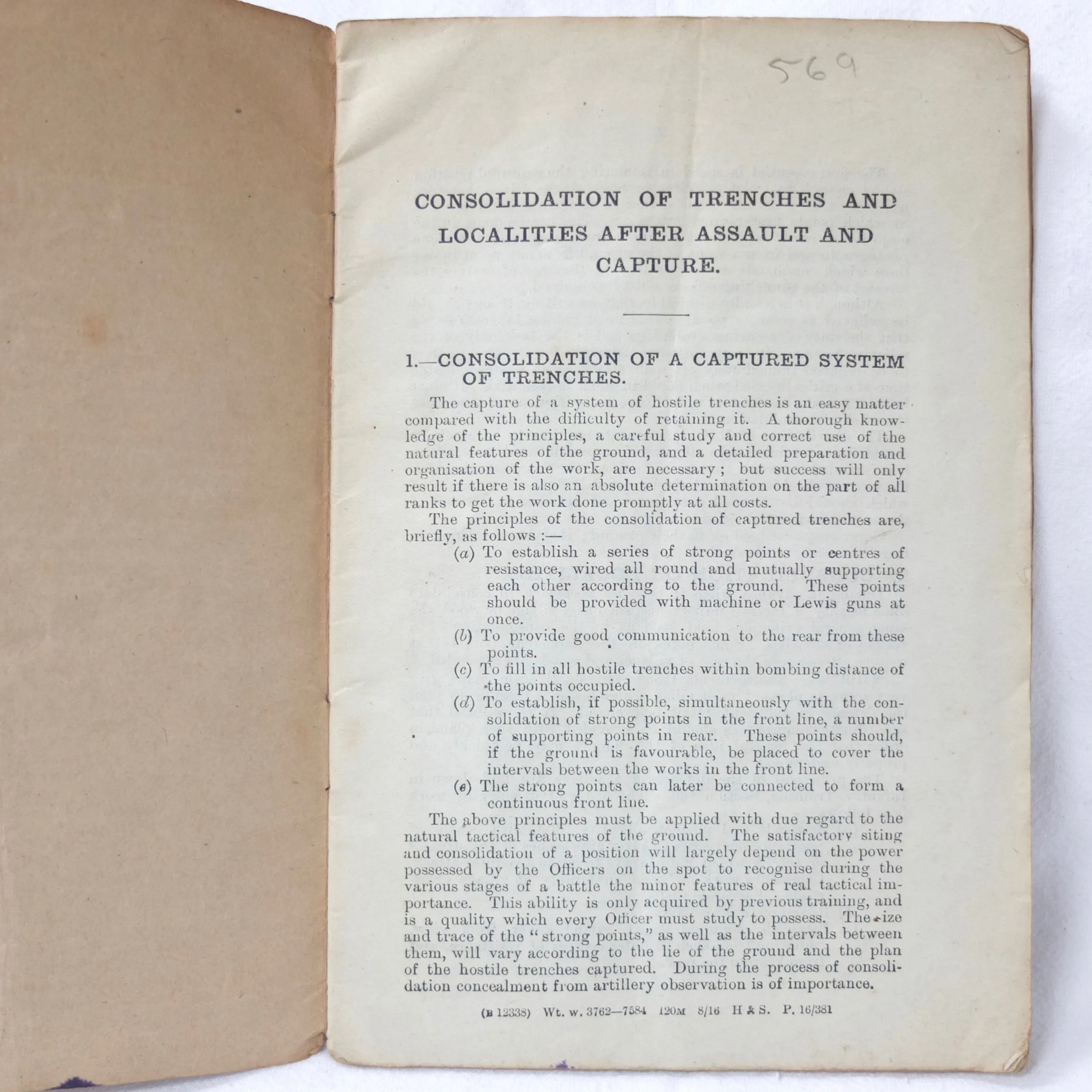 WW1 Mine Craters and Trenches Manual (1916)