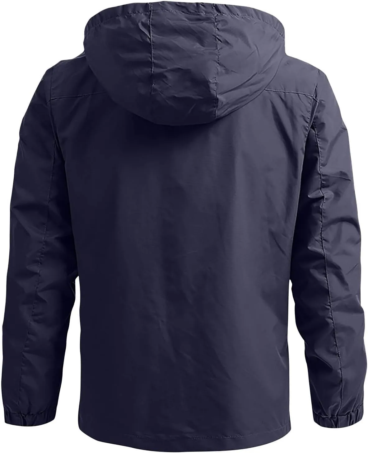 Xiaojmake Rain Coat For Men Lightweight Snow Ski Jacket Waterproof Hooded Windbreaker Full Zip Quilted Fall Light Jacket